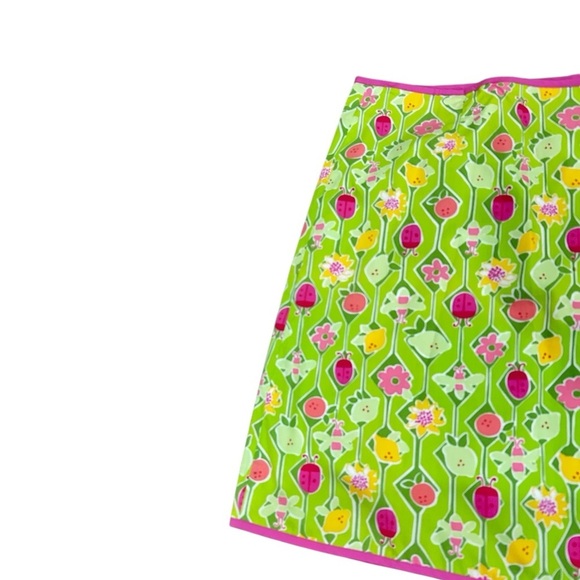 Lilly Pulitzer Sunflower lady bug reversible A-Line wrap Skirt Pink/Green 14 - Picture 4 of 10
